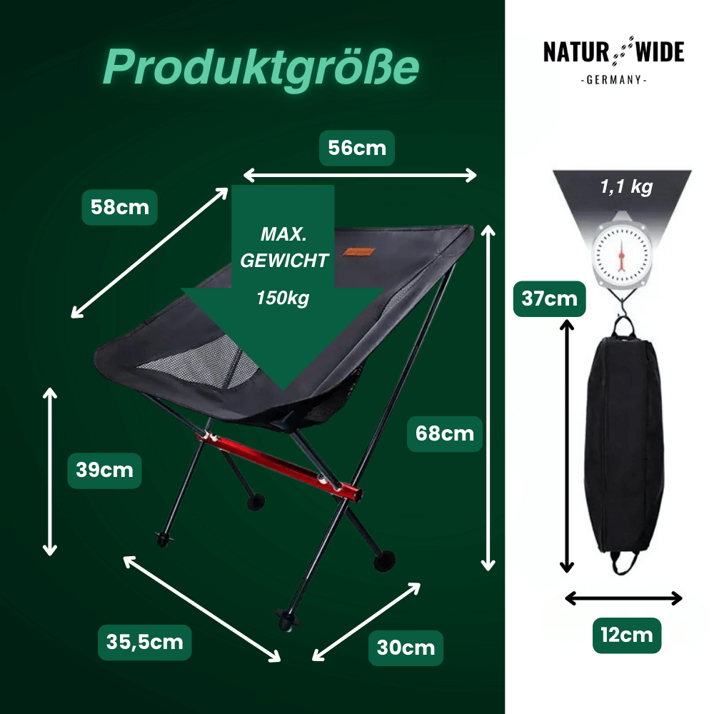 Naturwide Faltstuhl Pro – Dein komfortabler Begleiter für unterwegs