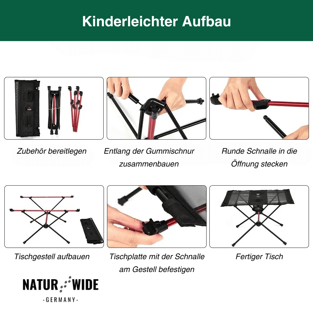 Faltbarer Campingtisch – kompakter Klapptisch für Outdoor, Picknick & Reisen