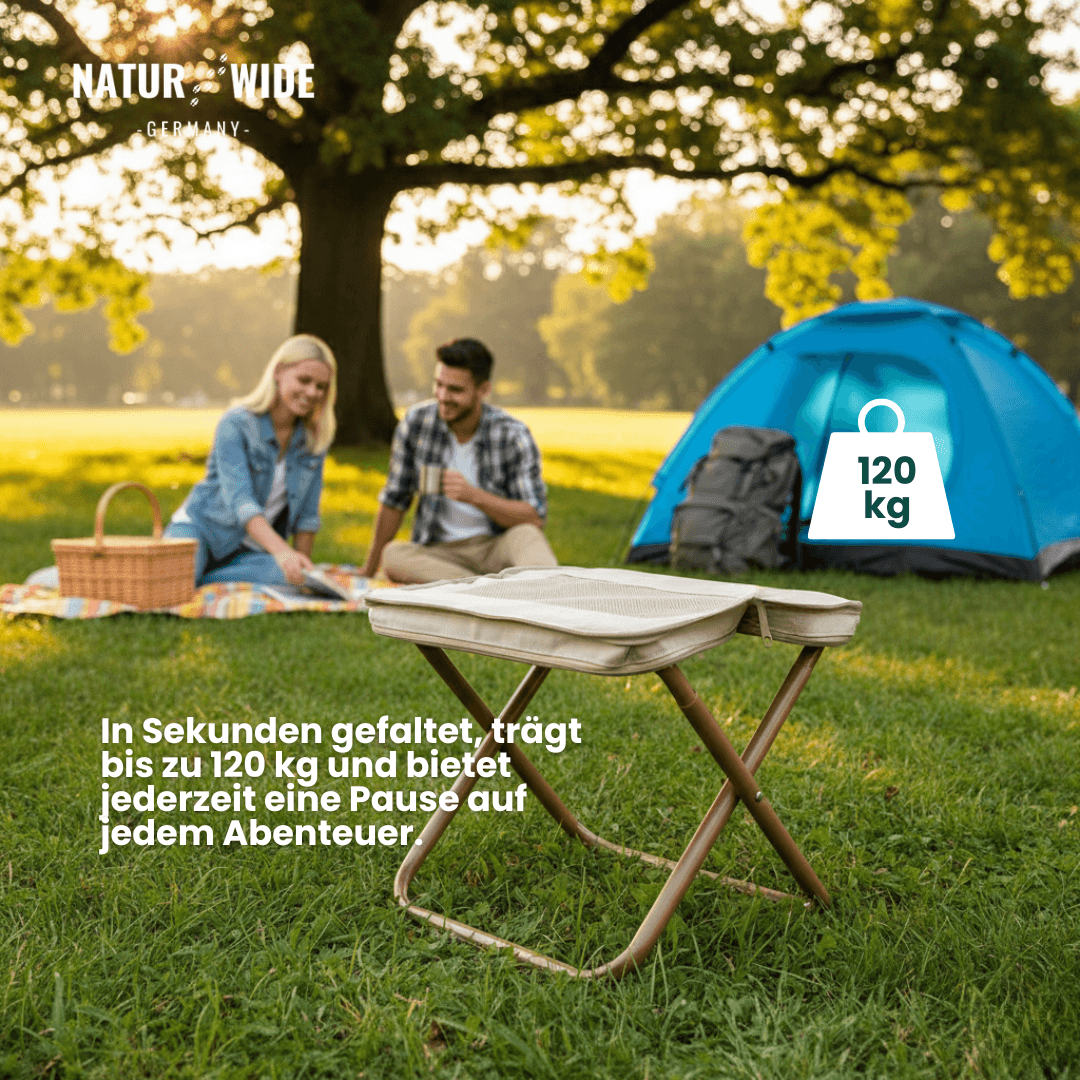 Naturwide Faltbarer Campingstuhl – Ultraleicht, Tragbar & mit Tragetasche