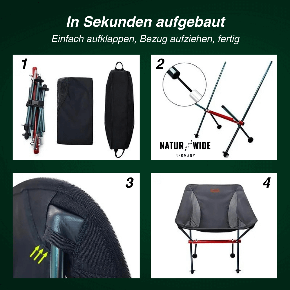 Naturwide Faltstuhl Pro – Dein komfortabler Begleiter für unterwegs