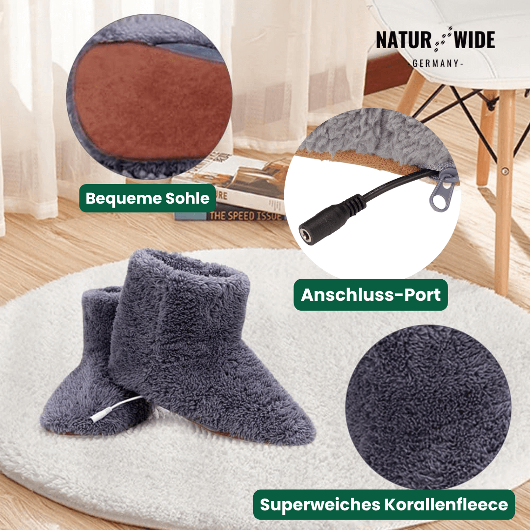 Beheizte USB-Hausschuhe – Wiederaufladbare, waschbare Fußwärmer für Damen & Herren