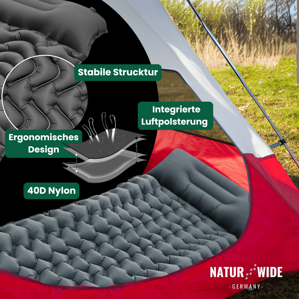 Ultraleichte kompakte Isomatte + gratis 5in1 Besteck – Ideal für jedes Abenteuer unterwegs