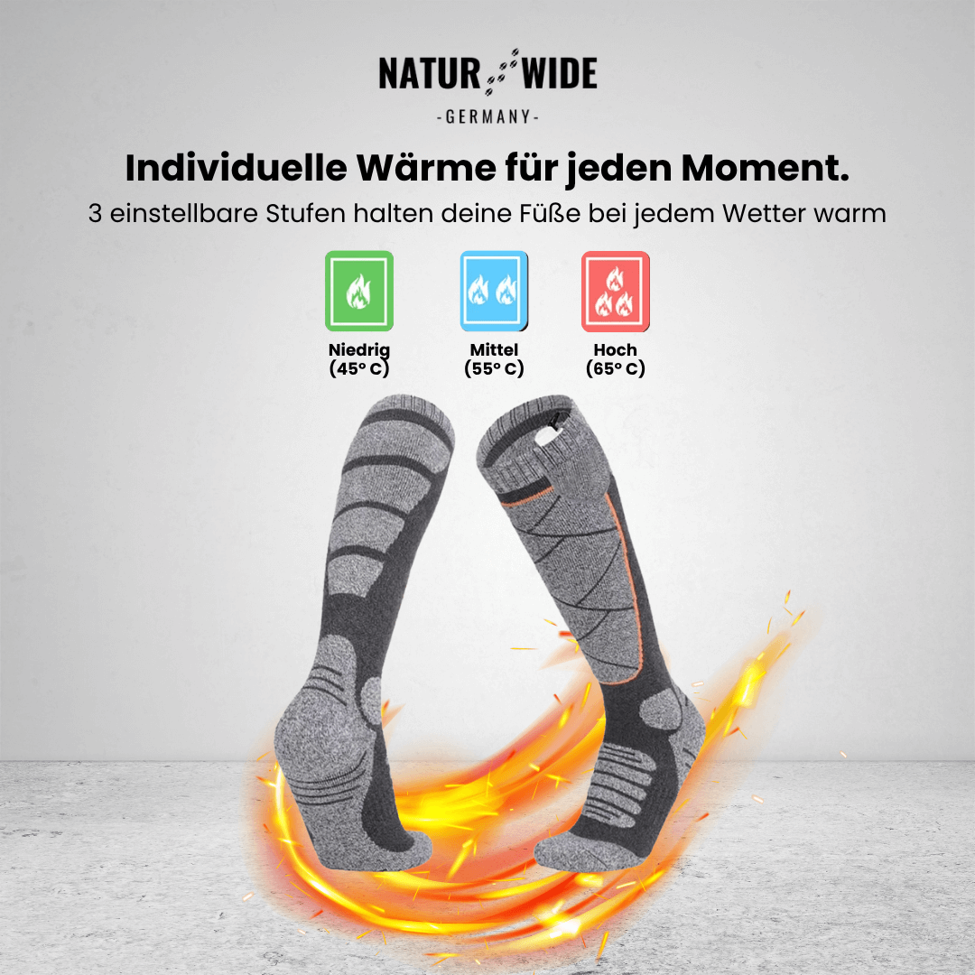 Beheizte Socken mit Akku (6000mAh) – Perfekt für Ski, Outdoor & Winter