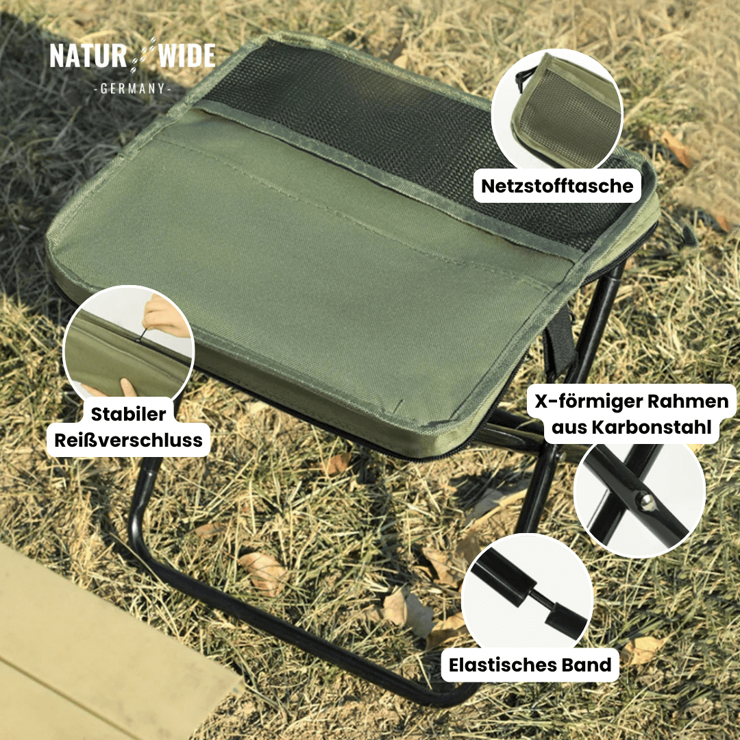 Naturwide Faltbarer Campingstuhl – Ultraleicht, Tragbar & mit Tragetasche