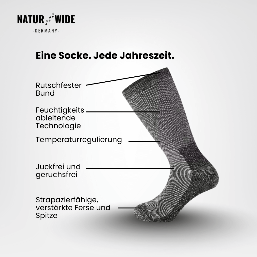 Naturwide Merino Wolle Socken – 3er Set für Damen & Herren