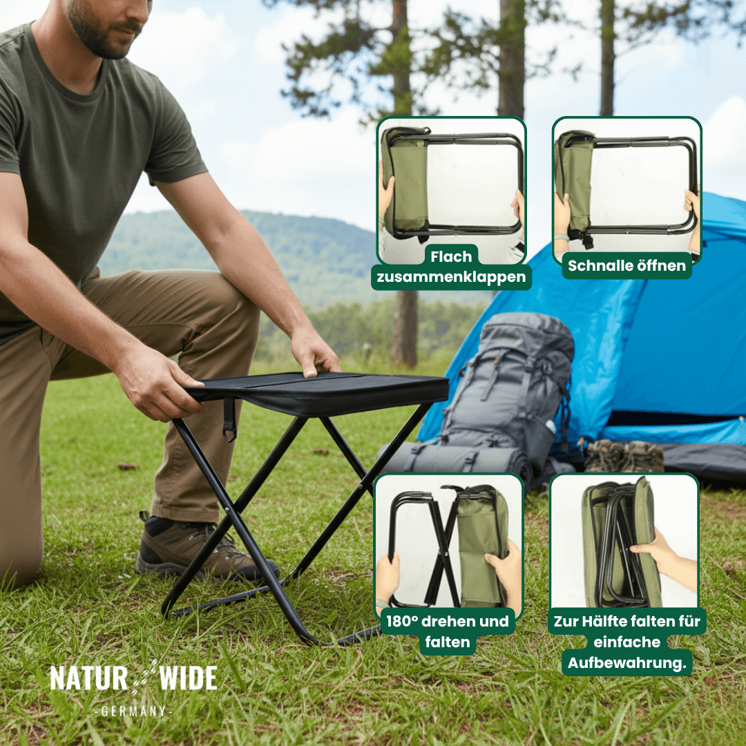 Naturwide Faltbarer Campingstuhl – Ultraleicht, Tragbar & mit Tragetasche