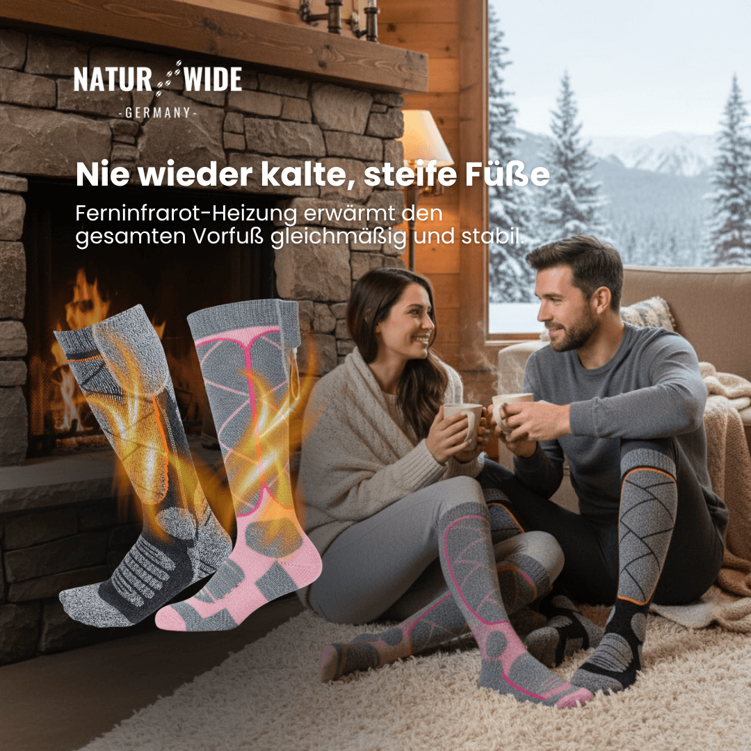 Beheizte Socken mit Akku (6000mAh) – Perfekt für Ski, Outdoor & Winter