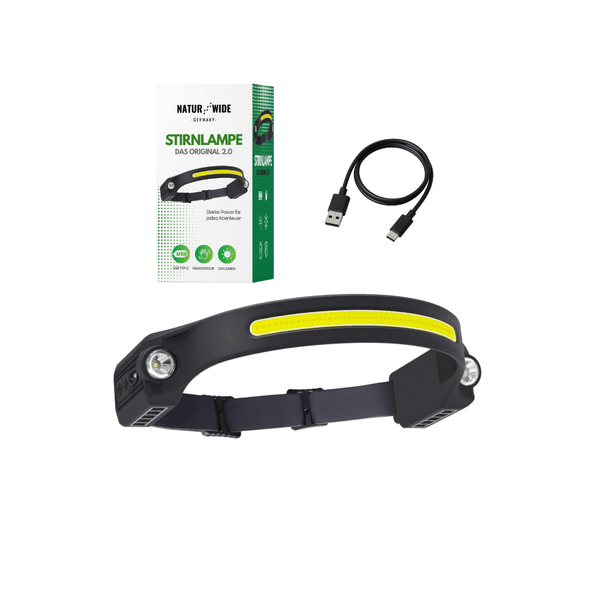 Naturwide Stirnlampe - Das Original 2.0 mit doppel Fernlicht