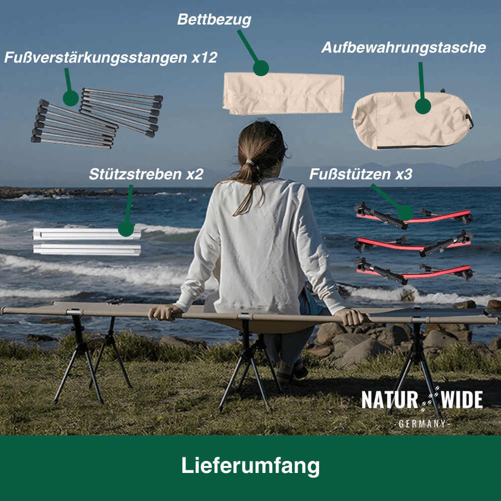 Naturwide Outdoor Feldbett – Ultraleicht & Faltbar
