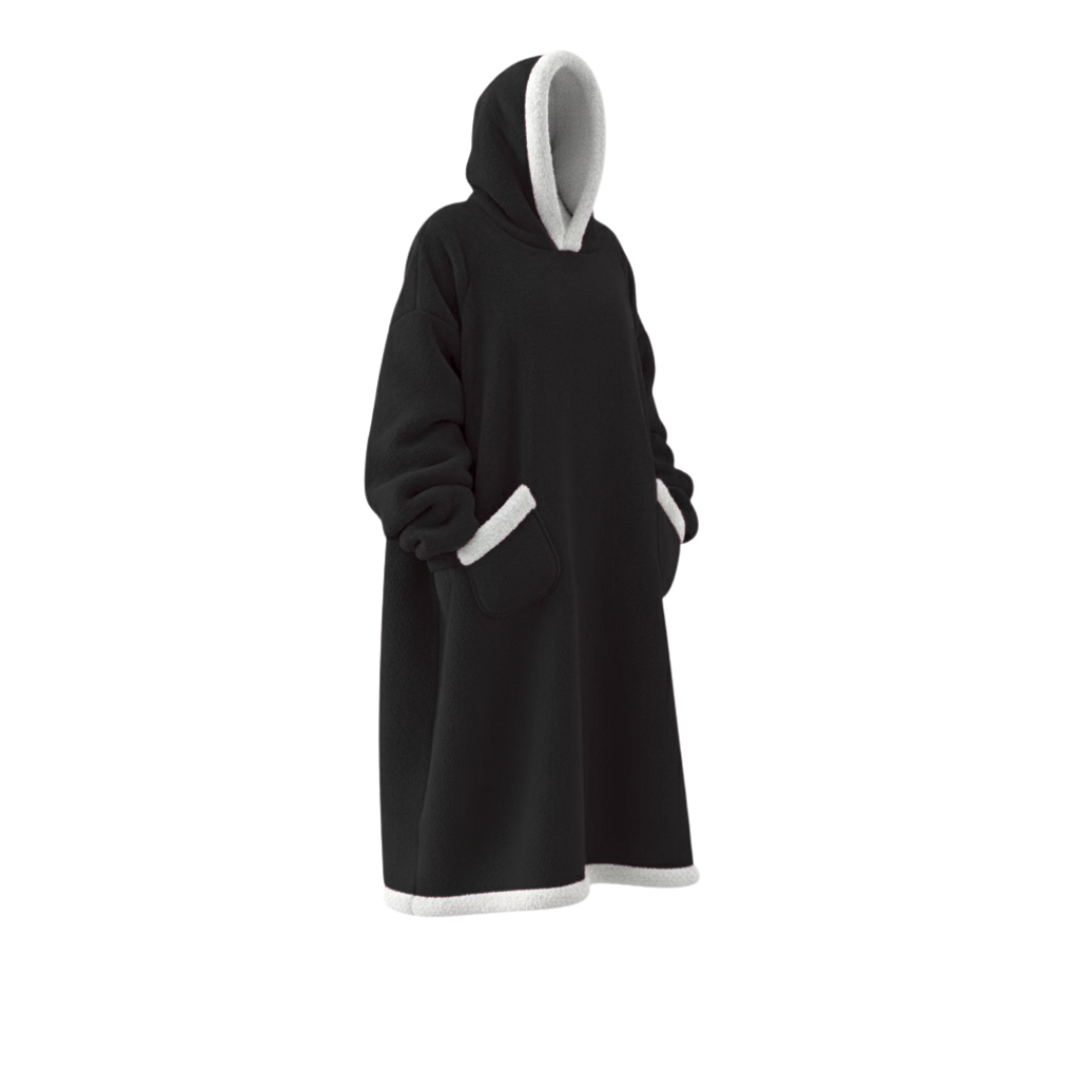 Oversize Flanell-Deckenhoodie – Tragbare Kuscheldecke mit Ärmeln & Kapuze
