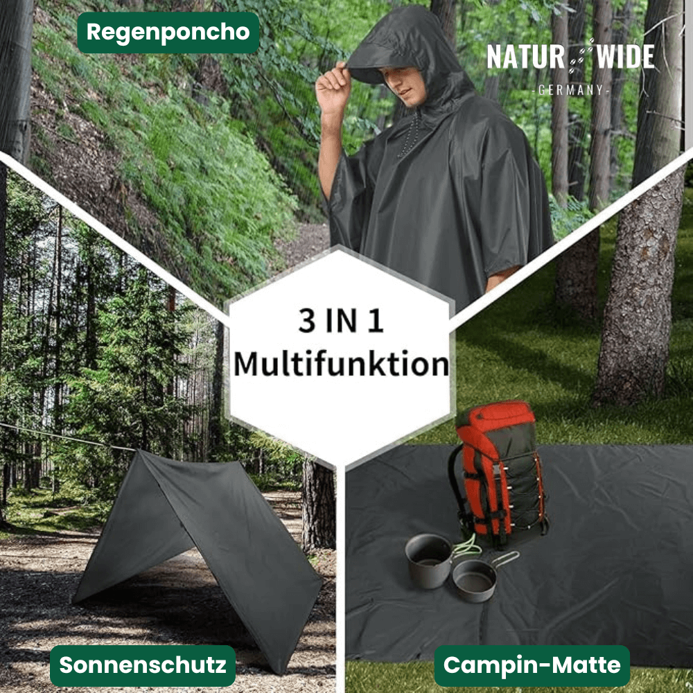 3 in 1 Regenponcho – Schutz für jede Wetterlage