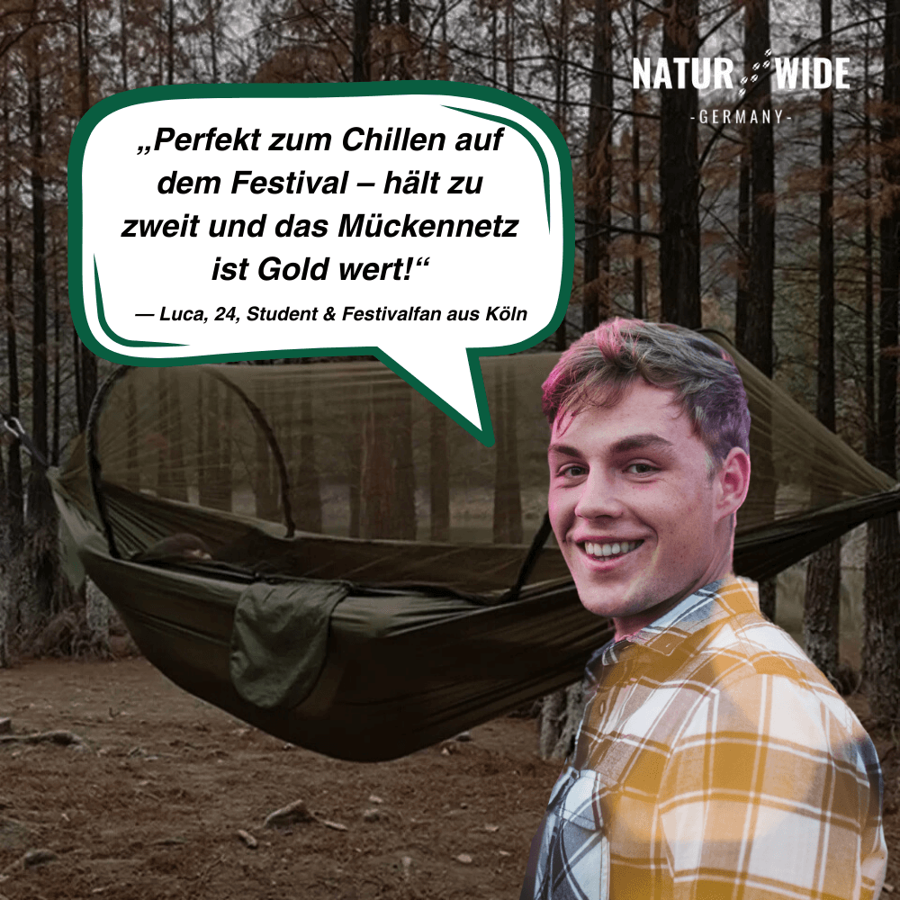 Camping-Hängematte mit Moskitonetz