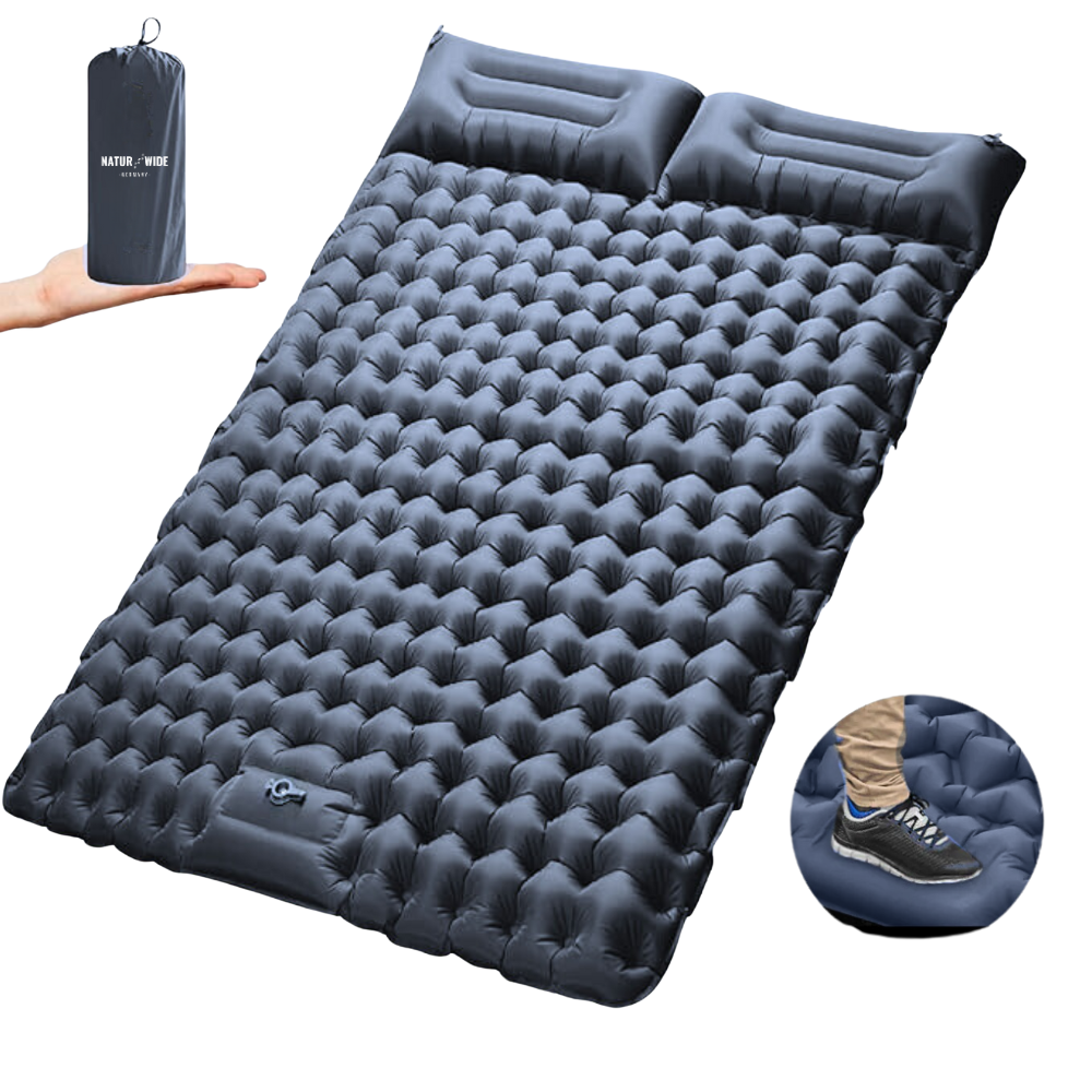 Ultraleichte kompakte 2 in 1 Isomatte – Ideal für jedes Abenteuer zu zweit.