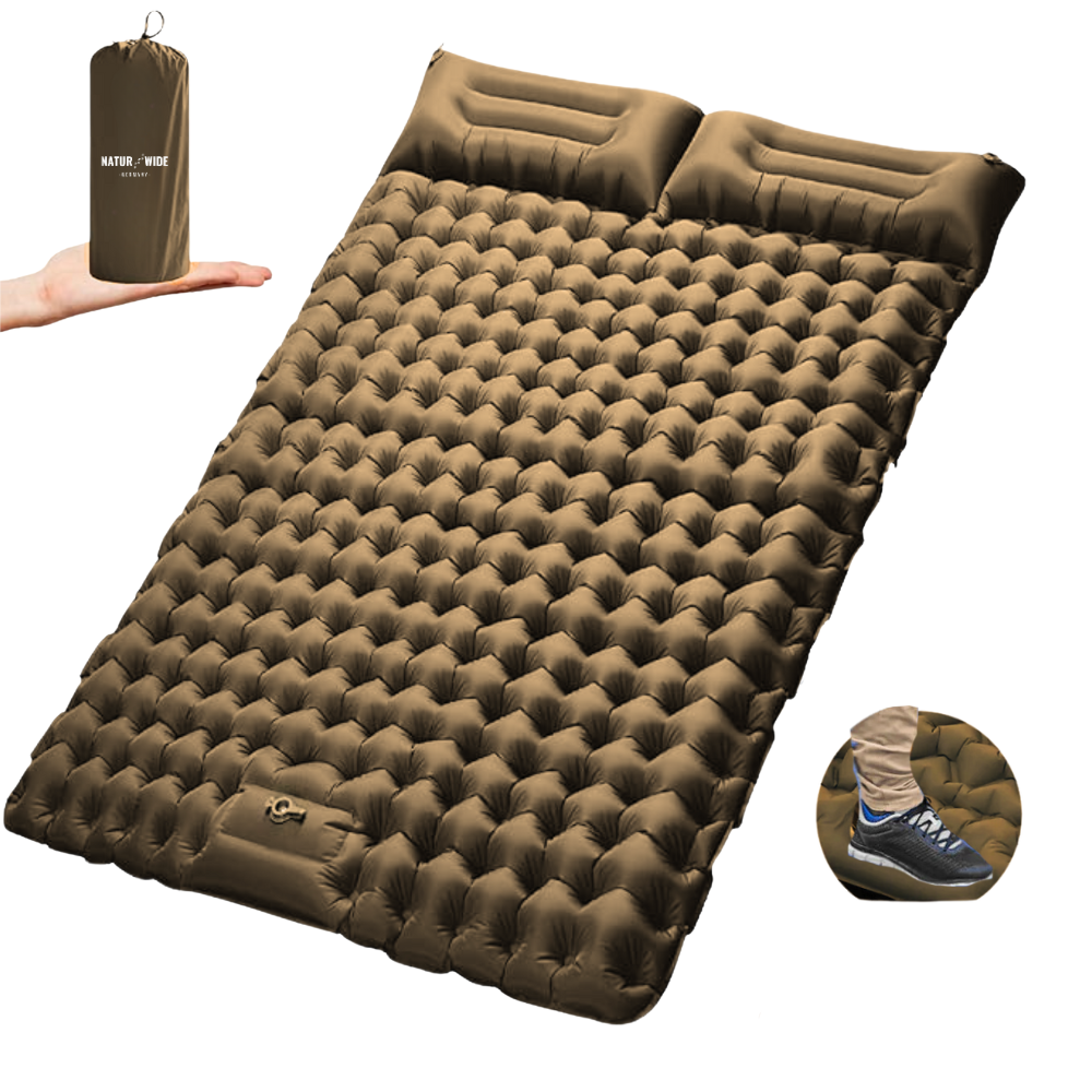 Ultraleichte kompakte 2 in 1 Isomatte – Ideal für jedes Abenteuer zu zweit.