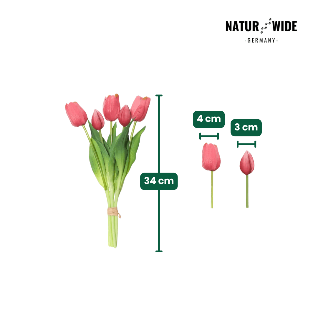 5er Bundle Künstliche Tulpen – Realistische Deko Blumen