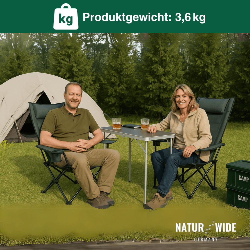Faltbarer Relaxstuhl mit Liegeposition, 150 kg – Naturwide