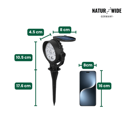 Solar Gartenstrahler LED – RGB & Weiß, IP65 & Verstellbar (2-in-1)