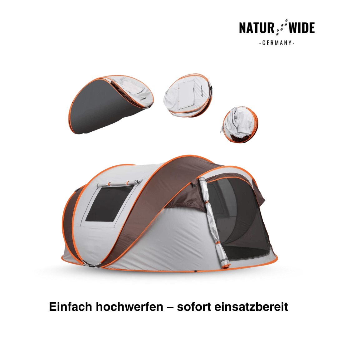 Pop-Up Wurfzelt 5-8 Personen – Automatisches Campingzelt Wasserdicht