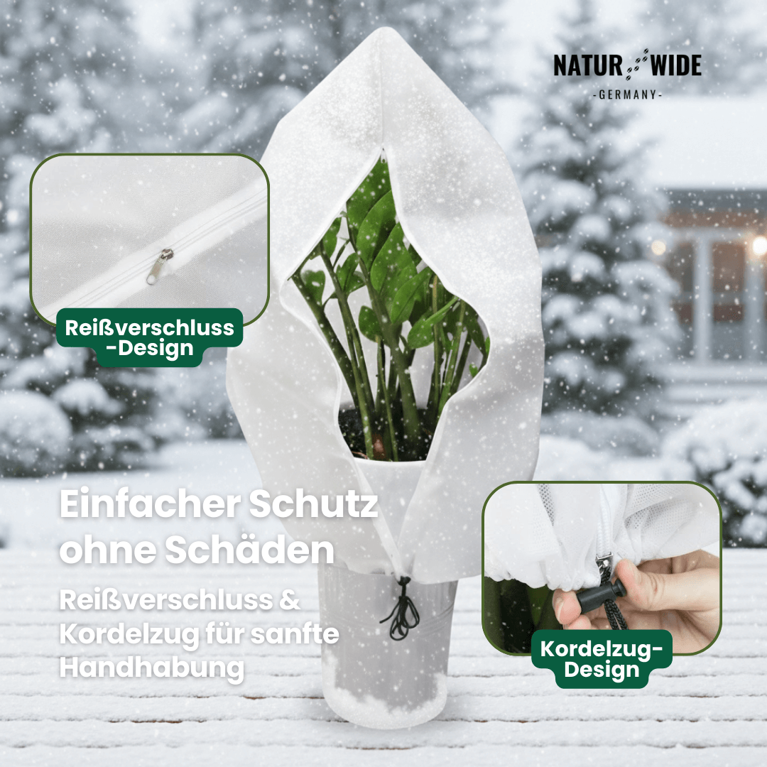 Winterschutz-Haube für Pflanzen – Frostschutz-Vlies mit Reißverschluss