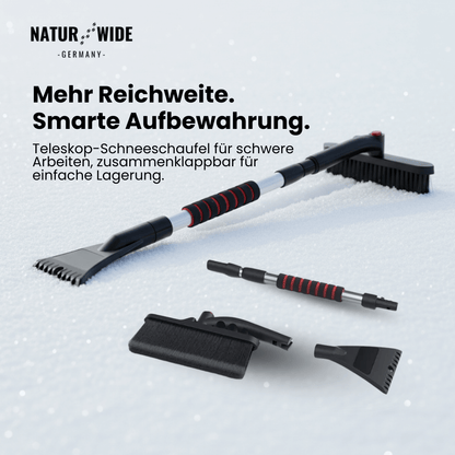 Teleskop Schneeschaufel & Eiskratzer – 2-in-1 Schneebürste