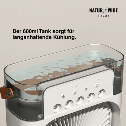 3-in-1 USB Luftkühler-Ventilator – Luftbefeuchter & 7-Farben LED-Nachtlicht