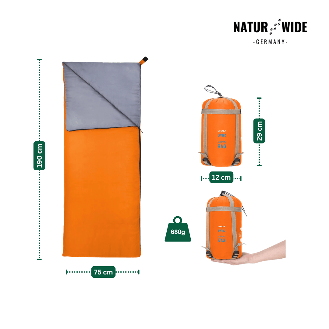 Ultraleichter Envelope-Schlafsack – 3-Jahreszeiten Camping & Reisen