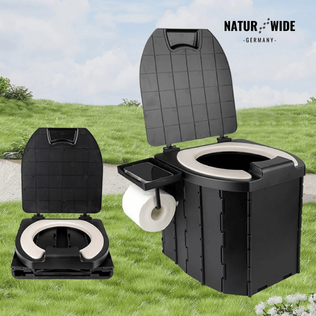 Tragbare Falt-Toilette – Klappbare Campingtoilette für Erwachsene