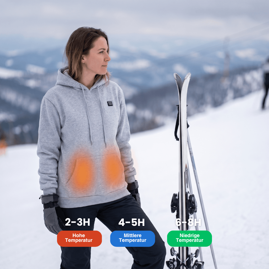 USB Beheizter Hoodie – Unisex Hoodie mit Reißverschluss