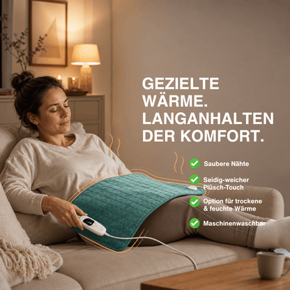 Elektrische Heizdecke – Wärmeauflage für Rücken, Bauch & Beine mit 6 Temperaturstufen