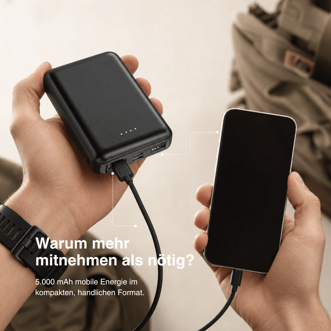 NaturWide Powerbank 5.000 mAh (5 V/2 A) – Für beheizte Kleidung