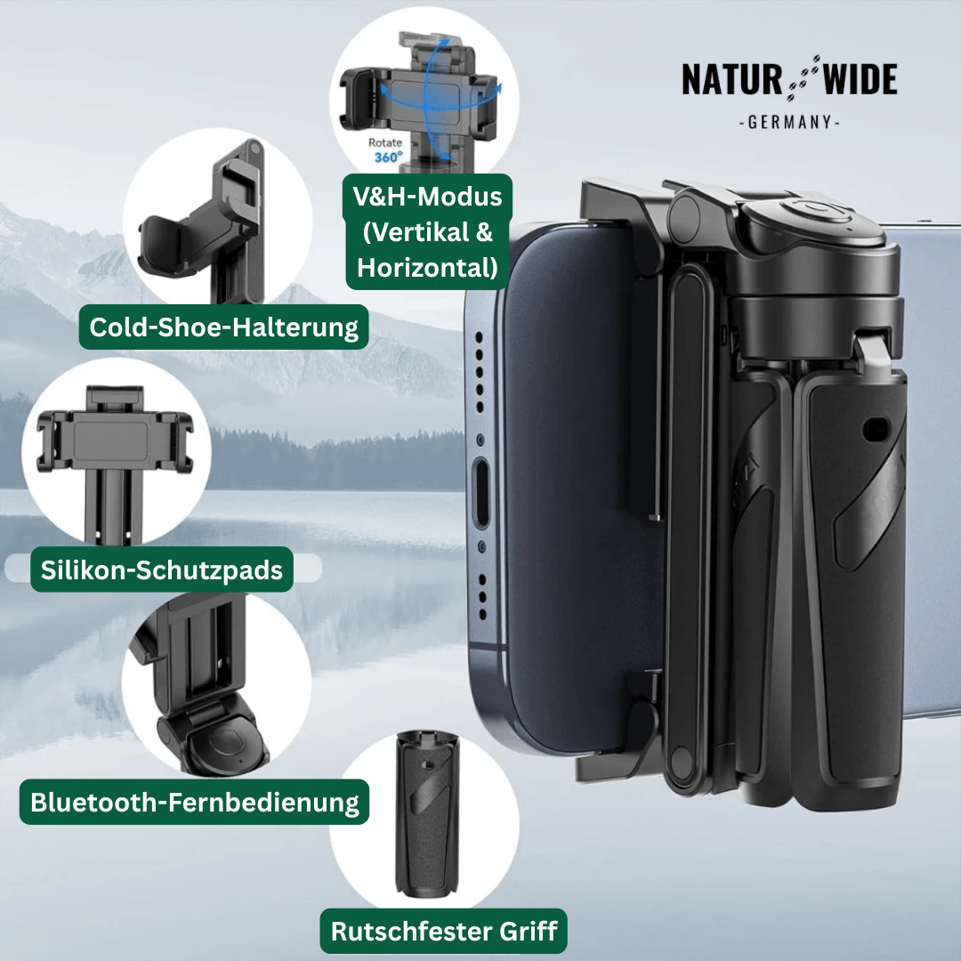 3-in-1 Mini-Stativ Selfie-Stick mit Bluetooth-Fernbedienung