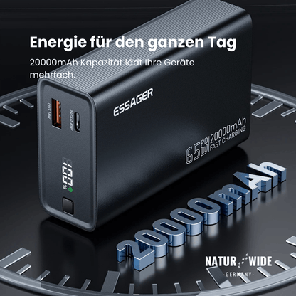 65W Schnelllade-Powerbank mit 20.000 mAh