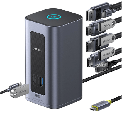 12-in-1 USB-C Hub – Doppelt 4K HDMI, 100W PD, RJ45, SD/TF