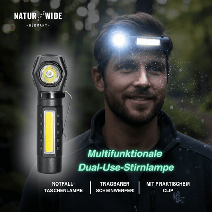 Multifunktionale 2-in-1 LED Taschenlampe & Stirnlampe