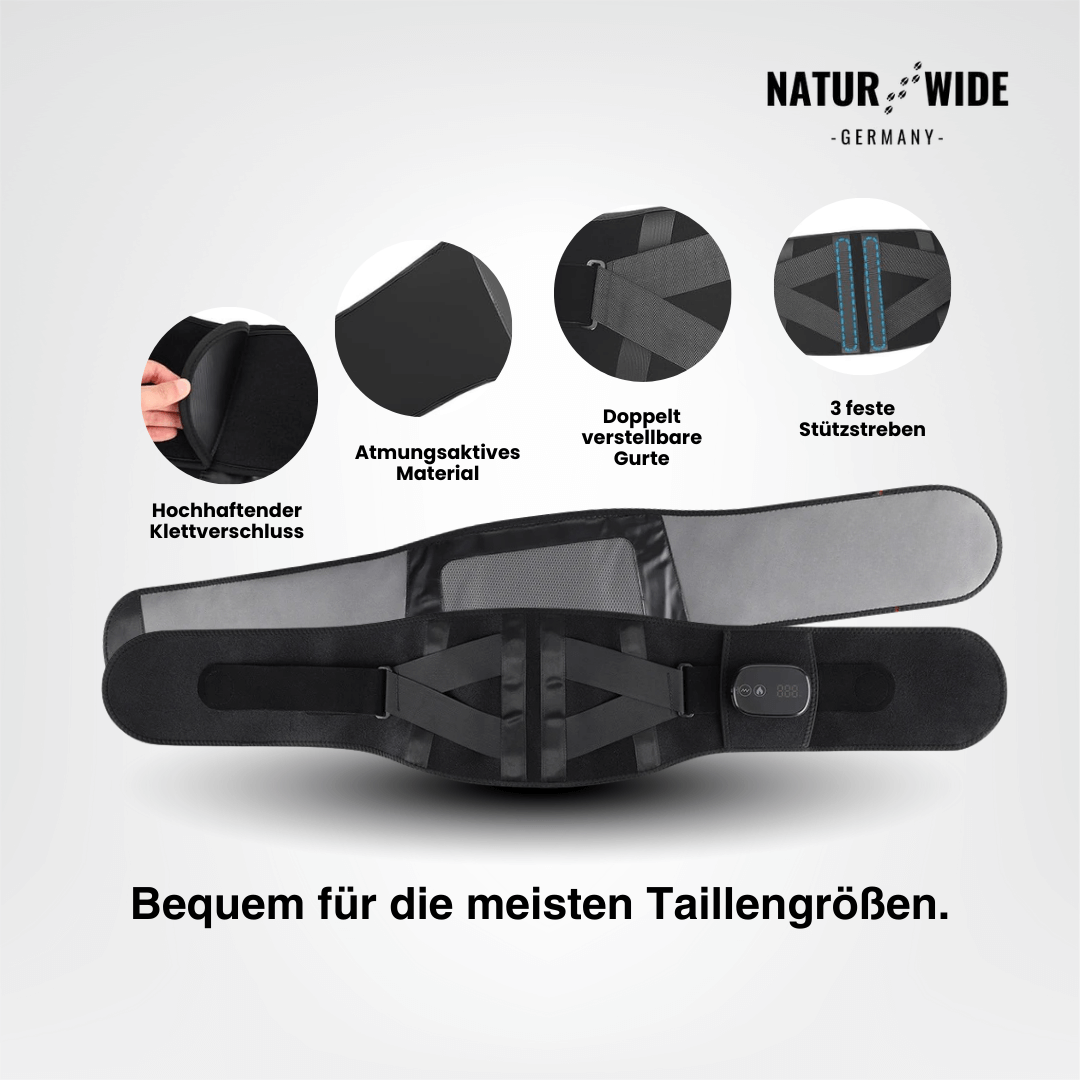 Rücken-Massagegürtel – Wärme, Vibration & Rotlichttherapie