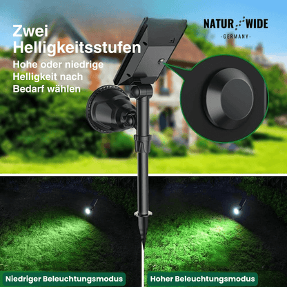 Solar Gartenstrahler LED – RGB & Weiß, IP65 & Verstellbar (2-in-1)