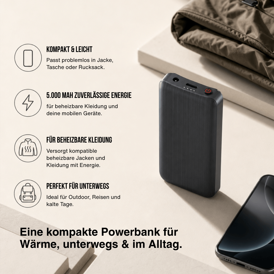Powerbank-Paar für beheizte Socken – 3,7 V / 2 A, 2×4.000 mAh