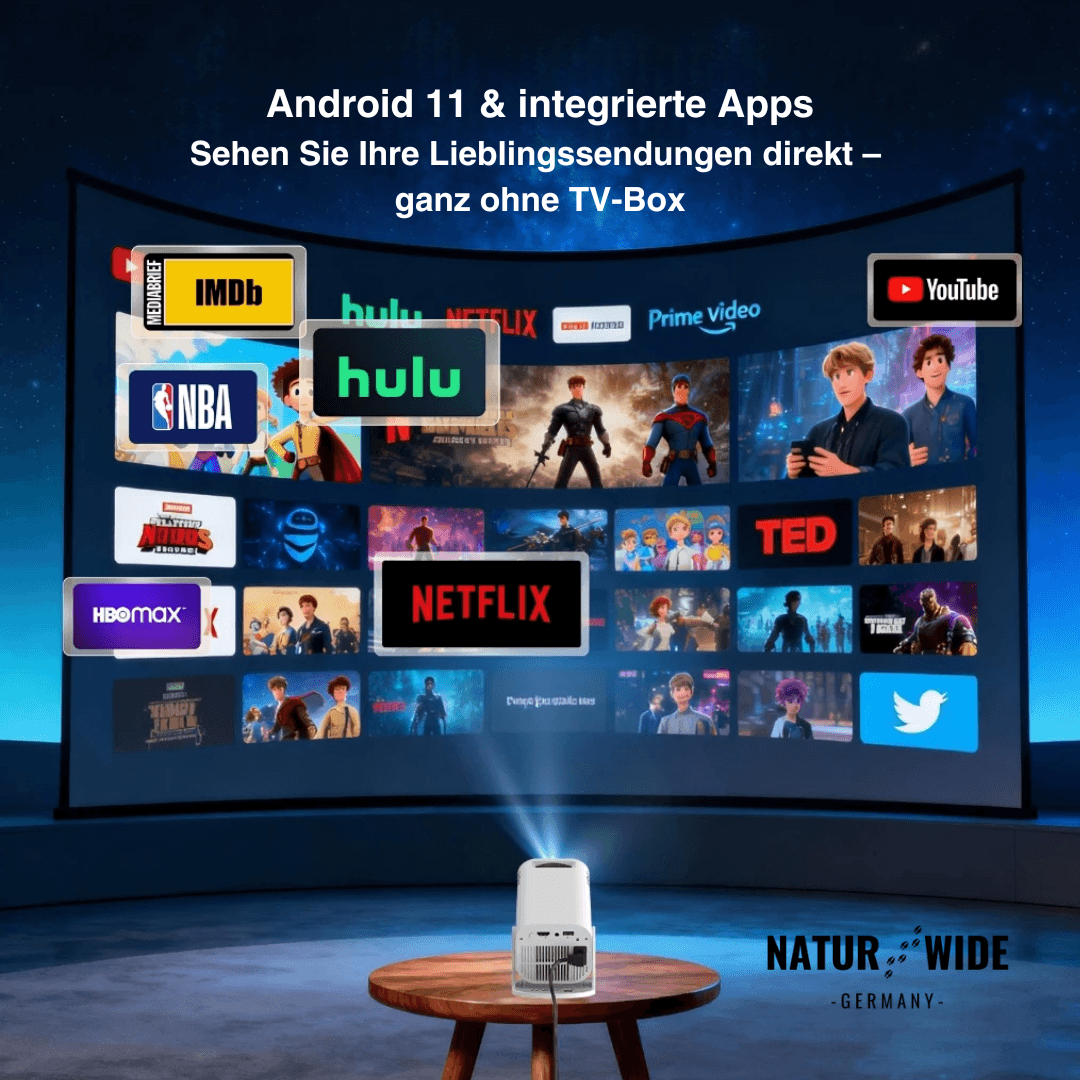 4K Smart Mini-Projektor – WiFi6 Android Heim & Outdoor