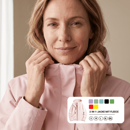 2-in-1 Ultraleichte Regenjacke & Fleecejacke für Frauen – Wind & wasserdicht