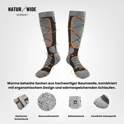 Beheizte Socken mit Akku (6000mAh) – Perfekt für Ski, Outdoor & Winter