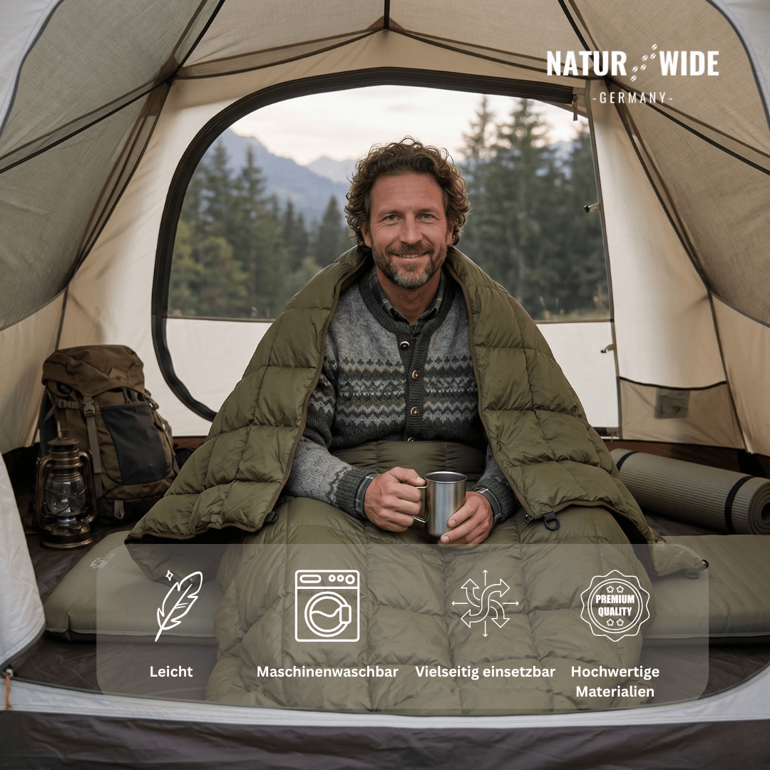 Ultraleichte Wasserdichte Campingdecke Poncho – Tragbare Steppdecke – Lunea