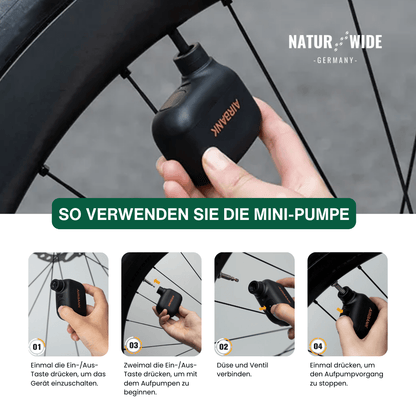 Mini Tragbare Wiederaufladbare Fahrradpumpe – 6,9 bar