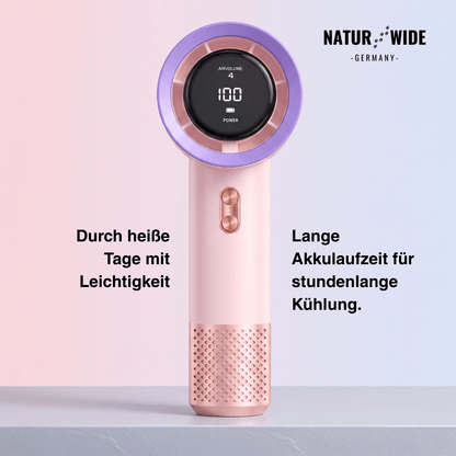 Handlicher Mini-Ventilator – 199 Geschwindigkeitsstufen, 6 Flügel, bürstenloser Motor