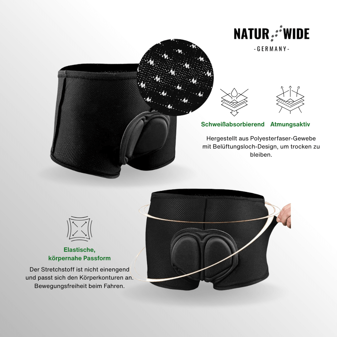 Herren 4D Gepolsterte Fahrrad-Unterhose