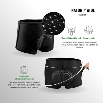Herren 4D Gepolsterte Fahrrad-Unterhose