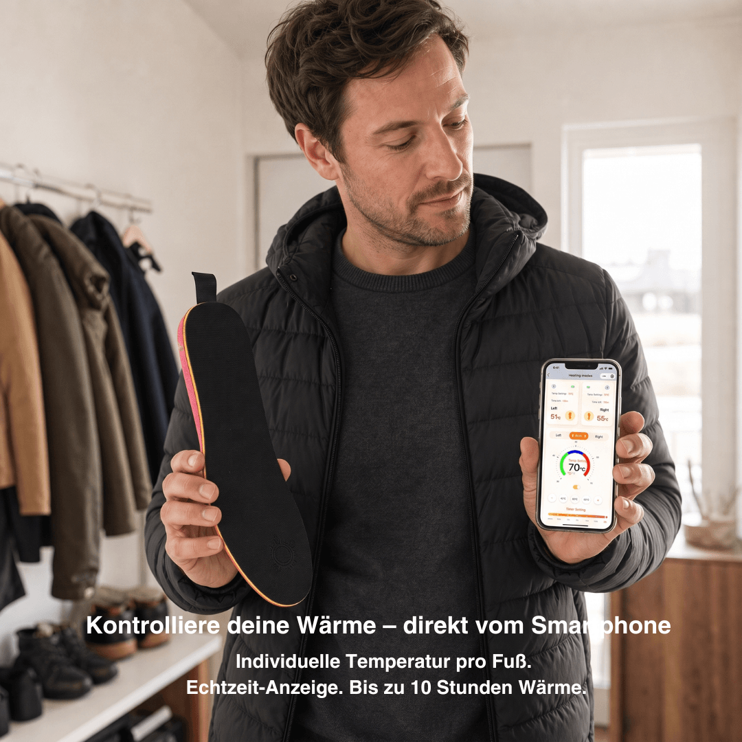 App-Gesteuerte Smarte Wiederaufladbare Beheizte Einlegesohlen