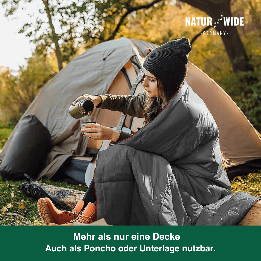 Ultraleichte Wasserdichte Campingdecke Poncho – Tragbare Steppdecke