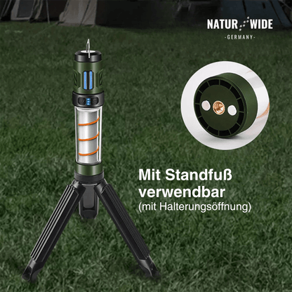 5-in-1 Campinglampe – LED-Taschenlampe & Mückenschutzlicht