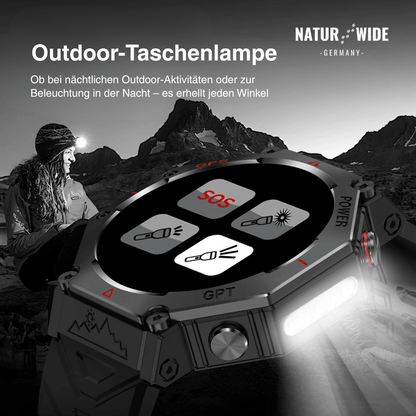Militär GPS Smartwatch – AMOLED, 10ATM, HD Bluetooth-Anruf