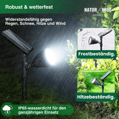 Solar Gartenstrahler LED – RGB & Weiß, IP65 & Verstellbar (2-in-1)